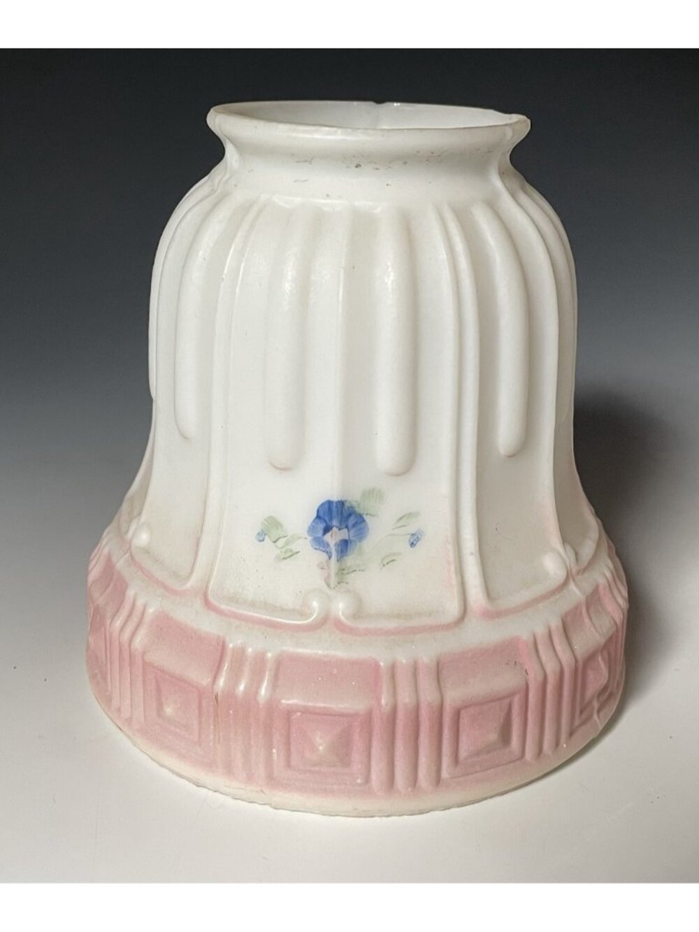 Antique Satin Milk Glass Lamp Shade Victorian Neoclassical - Arts Crafts Nouveau